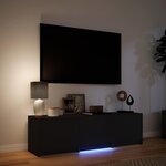vidaXL Meuble TV avec LED 140 x 34 x 40 cm Noir Bois d’ingénierie