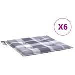 vidaXL Coussins de chaise de jardin 6 Pièces carreaux gris 50x50x3 cm