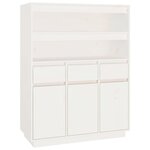 vidaXL Buffet haut Blanc 89x40x116 5 cm Bois massif de pin