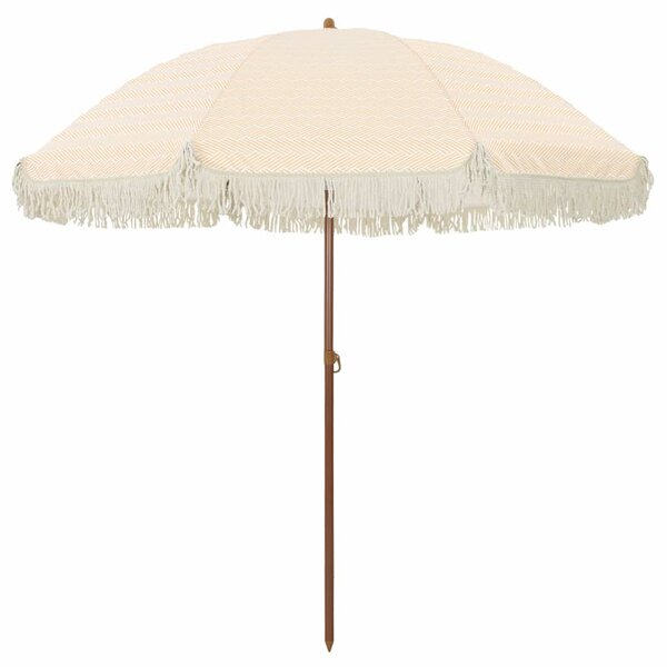 vidaXL Parasol Jaune et blanc Ø 205 x 209 cm Acier