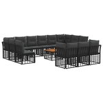 vidaXL Ensemble de canapés d'extérieur 14 pc Noir et Gris foncé