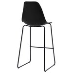 vidaXL Chaises de bar lot de 2 noir plastique