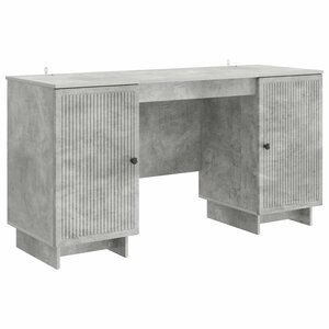 vidaXL Bureau Gris béton Bois d'ingénierie 142 5 x 50 x 75 cm