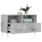 vidaXL Meuble TV Gris béton 80x36x50 cm Bois d'ingénierie