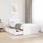 vidaXL Cadre de lit sans matelas blanc 100x200 cm bois de pin massif