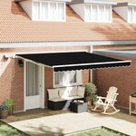 vidaXL Auvent Rétractable with 400 × 350 cm Noir