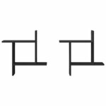 vidaXL Étagères murales 2 Pièces noir 50x12x50 cm bois d'ingénierie