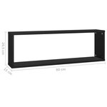 vidaXL Étagères cube murales 4 Pièces Noir 80x15x26 5cm bois d'ingénierie
