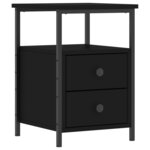 vidaXL Table de chevet noir 34x35 5x50 cm bois d’ingénierie