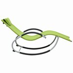 vidaXL Chaise longue avec oreiller Vert Textilène