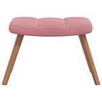 vidaXL Chaise à bascule avec repose-pied Rose Velours