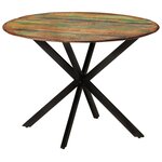 vidaXL Table à dîner Ø110x78 cm Bois de récupération massif et acier