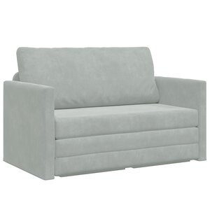 vidaXL Canapé Lit de Sol 2-en-1 Gris Clair 124x204x61 cm Velours