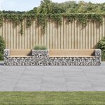 vidaXL Banc de jardin avec panier en gabion bois massif de pin