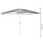 vidaXL Parasol de jardin avec mât en acier bleu 300x200x250 cm
