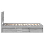 vidaXL Cadre de lit Gris Sonoma 90 x 190 cm Bois de pin massif