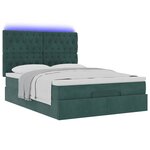 vidaXL Cadre de lit ottoman avec matelas vert foncé 140x200 cm velours