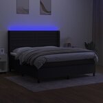 vidaXL Sommier à lattes de lit matelas et LED Noir 180x200 cm Tissu