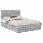 vidaXL Lit de Rangement Gris Sonoma 150 x 200 cm Bois d'ingénierie
