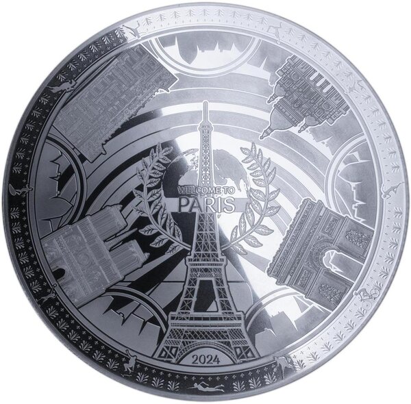 Pièce de monnaie en Argent 25 Dollars g 1000 (1 Kg) Millésime 2024 PARIS