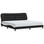 vidaXL Cadre de lit sans matelas Hvar noir et blanc 200x200 cm similicuir