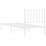 vidaXL Cadre de lit métal sans matelas avec tête de lit blanc 80x200cm