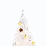 vidaXL Arbre de Noël artificiel pré-éclairé avec boules blanc 180 cm