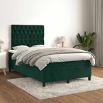 vidaXL Sommier à lattes de lit avec matelas vert foncé 120x190 cm