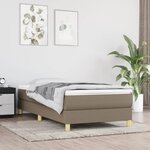 vidaXL Sommier à lattes de lit avec matelas Taupe 90x190 cm Tissu