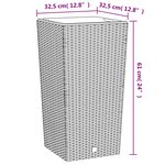 vidaXL Jardinière et intérieur amovible anthracite 21 /49 L rotin PP