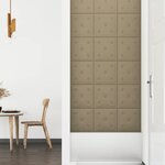 vidaXL Panneaux muraux 12 Pièces Cappuccino 30x30 cm Similicuir 1 08 m²
