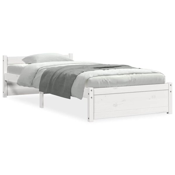 vidaXL Cadre de lit sans matelas blanc bois massif 75x190 cm
