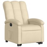 vidaXL Fauteuil inclinable électrique crème tissu