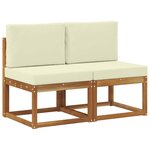 vidaXL 2 Pièce Sofa de milieu extérieur Bois d'Acacia Massif