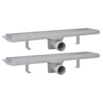 vidaXL Drain de douche linéaire 2 Pièces 530 x 140 mm Acier inoxydable