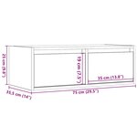 vidaXL Meuble TV avec lumières LED vieux bois 75x35 5x25 cm