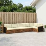 vidaXL Ensemble de canapés d'extérieur 6 Pièces Naturel et Crème