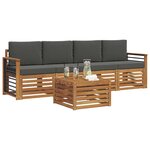 vidaXL Ensemble de canapés d'extérieur 5 Pièces Naturel et Anthracite