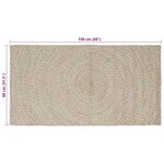 vidaXL Tapis de surface Rectangulaire Naturel et Blanc 80 x 150 cm