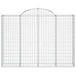 vidaXL Paniers à gabions arqués 2 Pièces 200x30x140/160 cm Fer galvanisé