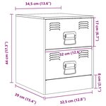 vidaXL Table de chevet anthracite 34 5x39x44 cm acier
