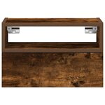 vidaXL Table de chevet murale chêne fumé 45x26x28 5 cm