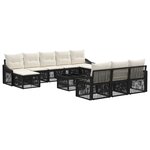 vidaXL Ensemble de canapé de jardin 11 pc Noir polyrotin