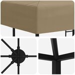 vidaXL Abri de jardin 6 x 3 m Beige Polyester et Acier 190 gsm