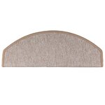 vidaXL Tapis d'escalier 15 Pièces Marron clair 65 x 24 x 4 cm
