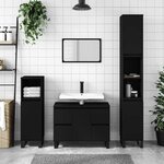 vidaXL Armoire de salle de bain noir 80x33x60 cm bois d'ingénierie