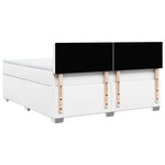 vidaXL Sommier à lattes de lit avec matelas Blanc 180x200cm Similicuir