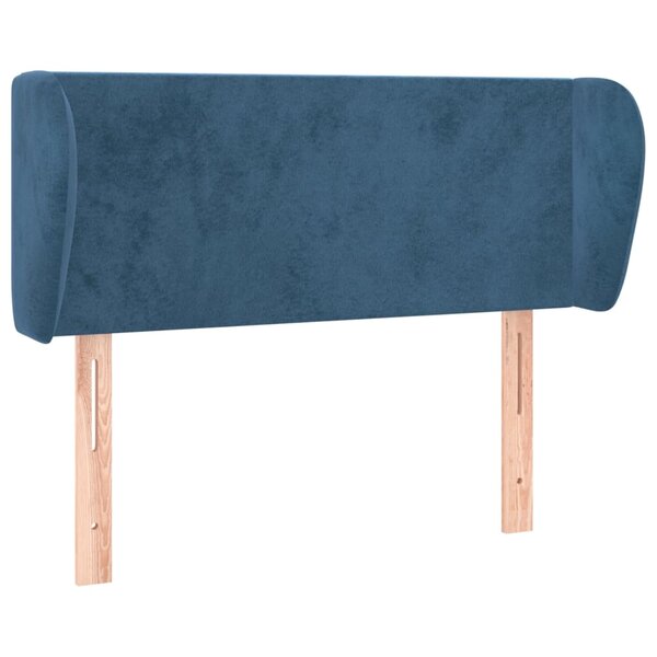 vidaXL Tête de lit avec oreilles Bleu foncé 83x23x78/88 cm Velours