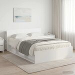 vidaXL Cadre de lit avec rangement avec tête de lit Blanc 160 x 200 cm