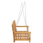 vidaXL Banc Balançoire 114 x 61 x 61 5 cm Bois de teck massif Naturel